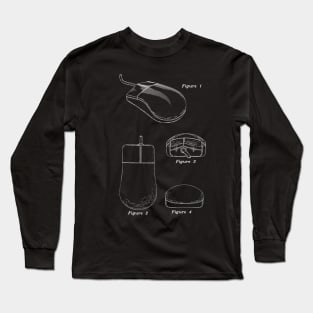 Mouse Design Vintage Patent Drawing Long Sleeve T-Shirt